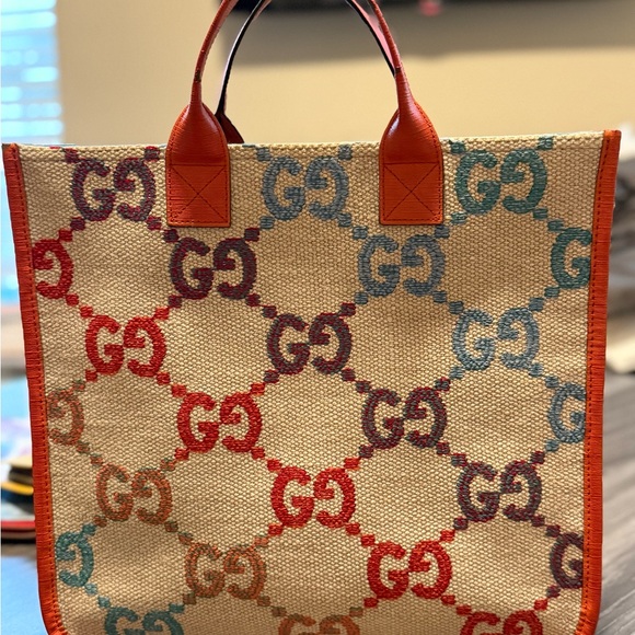 Gucci Handbags - Authentic Gucci Multicolor Canvas Tote Bag